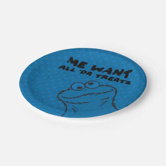 Assiettes En Carton Cookie Monster - Tous les 'Da Traitements! (Angle)