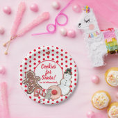 Assiettes En Carton Cookie pour Père Noël Souris de Noël Rouge point p (Fête)