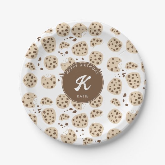 Assiettes En Carton Cookies à chips de chocolat Motif fête d'anniversa (Devant)