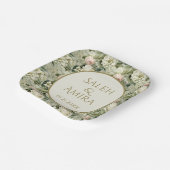 Assiettes En Carton Cookies à sucre Mariage blanc et vert (Angulaire)