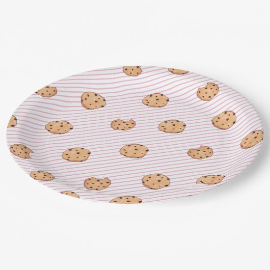 Assiettes En Carton Cookies Baies roses Anniversaire (Angle)