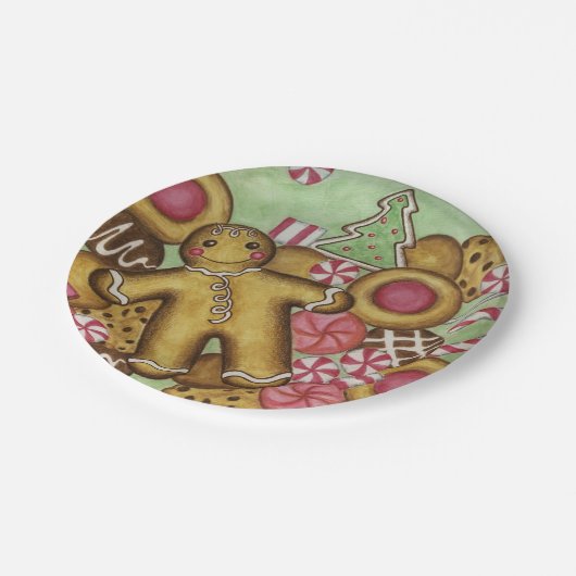 Assiettes En Carton Cookies de Noël Fête Plaques de papier de Noël (Angle)