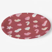 Assiettes En Carton Cookies de Noël Plaque de papier rouge (Angle)
