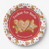 Assiettes En Carton Cookies de Noël pour Père Noël (Devant)