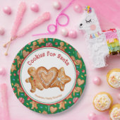 Assiettes En Carton Cookies de Noël pour Père Noël Green (Fête)