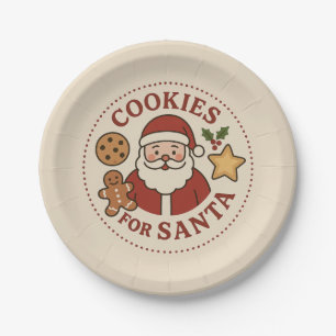 Assiettes En Carton Cookies de Noël pour Plaques de papier Père Noël