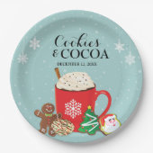 Assiettes En Carton Cookies et cacao Fête de Noël (Devant)