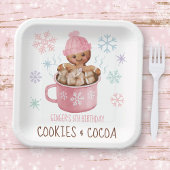 Assiettes En Carton Cookies et cacao Pain d'épices Fille Anniversaire