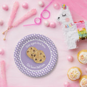 Assiettes En Carton Cookies et Polka Dot doux texte personnalisé lilas (Fête)