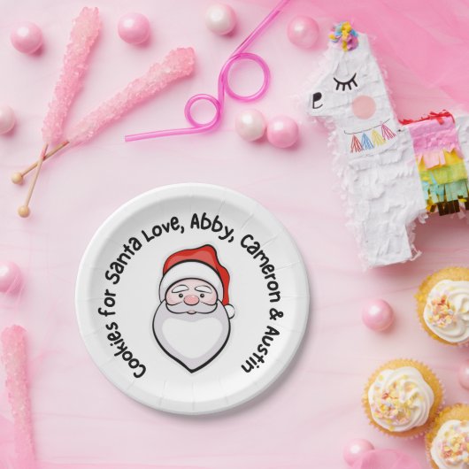 Assiettes En Carton Cookies pour père Noël (Fête)