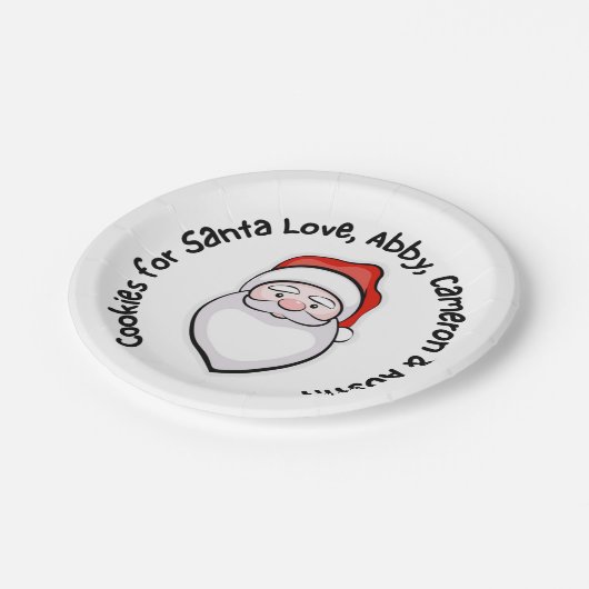 Assiettes En Carton Cookies pour père Noël (Angle)