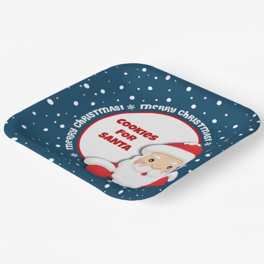 Assiettes En Carton Cookies pour Père Noël Custom Christmas (Angulaire)