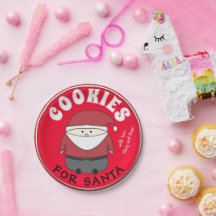 Cookies pour Père Noël Plate Red