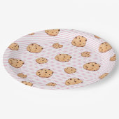 Assiettes En Carton Cookies rayures roses Plaques papier fête d'annive (Angle)