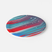 Assiettes En Carton Cool Abstract Red White Blue Brush Strokes (Angle)