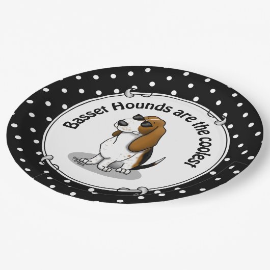 Assiettes En Carton Cool Basset Hound chien et lunettes de soleil (tri (Angle)
