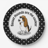 Assiettes En Carton Cool Basset Hound chien et lunettes de soleil (tri (Devant)
