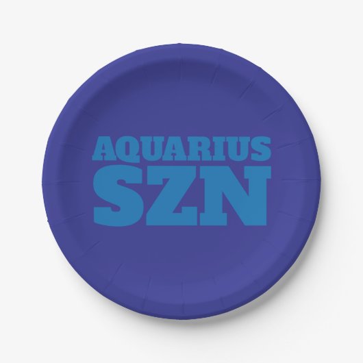 Assiettes En Carton Cool bleu Aquarius SZN (Devant)
