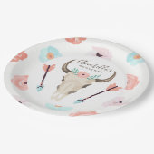 Assiettes En Carton Cool Boho Floral Vache Crâne (Angle)