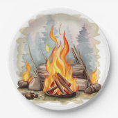 Assiettes En Carton cool bonfire amoureux (Devant)