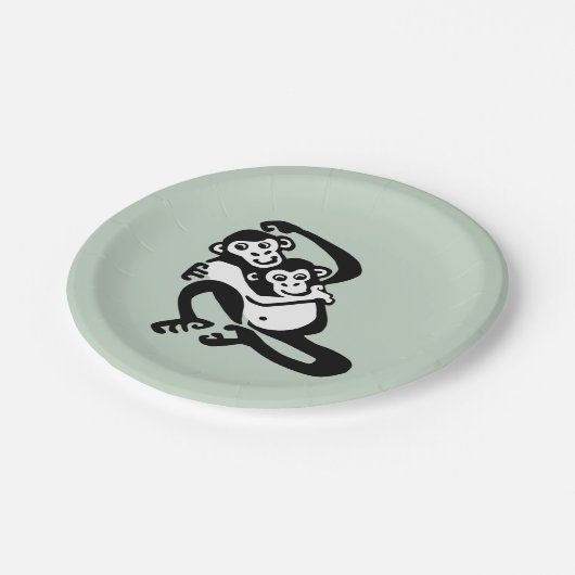Assiettes En Carton Cool BONOBO - Chimpanzé - Faune - Nature - (Angle)