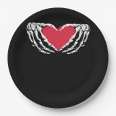 Assiettes En Carton Cool Classic Funny Skeleton Mains Coeur - Valentin (Devant)