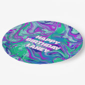 Assiettes En Carton Cool Custom Aqua Swirl Parties scintillant Fille f (Angle)