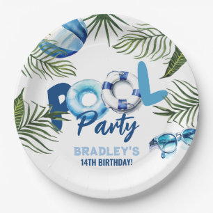 Assiettes En Carton Cool Dude Pool Party Boy Anniversaire