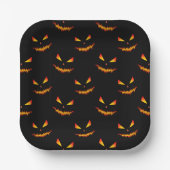 Assiettes En Carton Cool effrayant Jack O'Lantern visage motif d'Hallo (Recto)