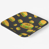 Assiettes En Carton Cool et amusant yummy burger motif Monogramme (Angulaire)