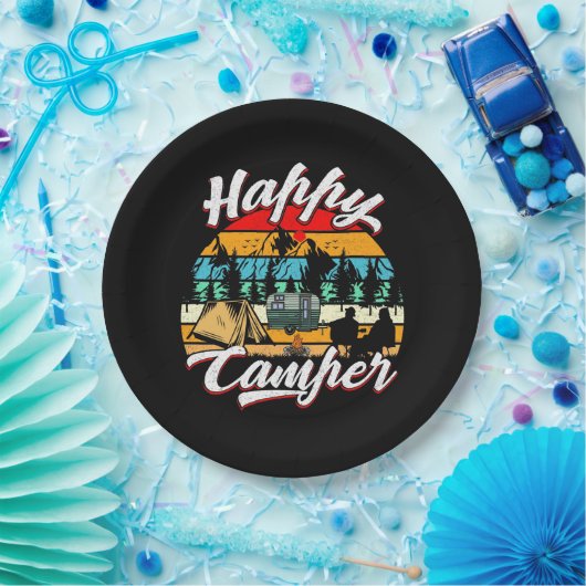 Assiettes En Carton cool Happy Camper (Fête)