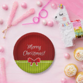 Assiettes En Carton Cool Joyeux Noël Design Rouge Vert Motif (Fête)