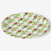 Assiettes En Carton Cool mignon couleur Motif russe blanc Khokhloma (Angle)