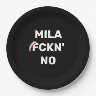 Assiettes En Carton Cool MILANO - Mila Fckn Non avec drapeau