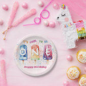 Assiettes En Carton Cool One Pink Popsicle 1er anniversaire (Fête)