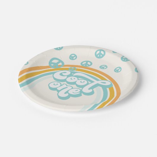 Assiettes En Carton Cool One Retro Boy 1er anniversaire (Angle)