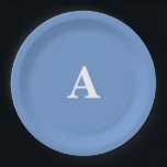 Assiettes En Carton Cool personnalisé blanc initial<br><div class="desc">Conçu avec modèle texte pour une initiale monogrammée que vous pouvez customiser! Vous pouvez également modifier la couleur de l'arrière - plan comme vous le souhaitez.</div>