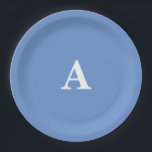 Assiettes En Carton Cool personnalisé blanc initial<br><div class="desc">Conçu avec modèle texte pour une initiale monogrammée que vous pouvez customiser! Vous pouvez également modifier la couleur de l'arrière - plan comme vous le souhaitez.</div>