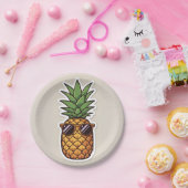 Assiettes En Carton Cool Pineapple with Sunglasses (Fête)