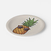 Assiettes En Carton Cool Pineapple with Sunglasses (Angle)