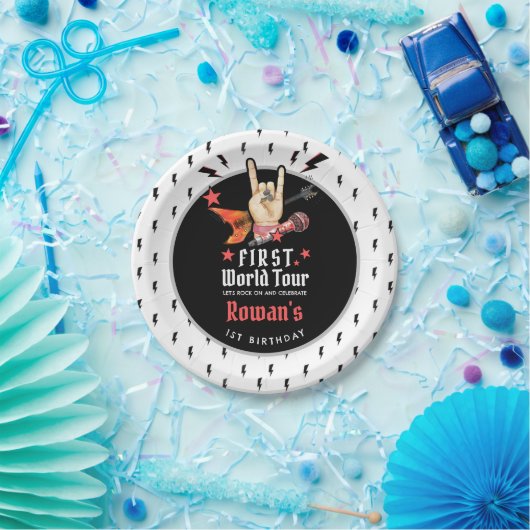 Assiettes En Carton Cool Punk Rockstar First Birthday (Fête)