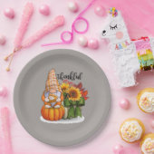 Assiettes En Carton Cool remerciant Thanksgiving gnome  (Fête)
