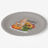 Assiettes En Carton Cool remerciant Thanksgiving gnome  (Angle)