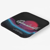 Assiettes En Carton Cool Retro 80's Synthwave New Wave Grad Party (Angulaire)