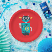 Assiettes En Carton Cool Robot Custom Boys Birthday (Fête)