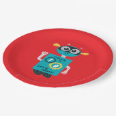 Assiettes En Carton Cool Robot Custom Boys Birthday (Angle)