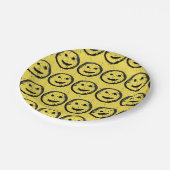 Assiettes En Carton Cool Sardé Joyeux visage souriant motif jaune (Angle)