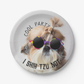 Assiettes En Carton Cool Shih Tzu you Not fun jolie Sunglasses Party (Devant)
