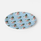 Assiettes En Carton Cool Snowman Noël motif bleu hiver (Angle)