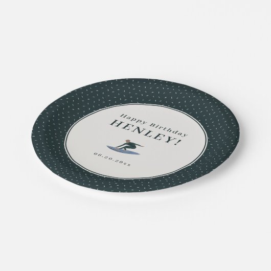 Assiettes En Carton Cool Surfer Beach Thème Anniversaire (Angle)